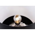 Moderná glamour stolná lampa Redesia s kovovým strieborným stojanom a čiernym okrúhlym tienidlom 55cm