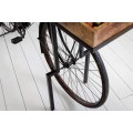 Industriálny dizajnový barový pult Bicycle s masívnou doskou a čiernou podstavou s kolesami 194cm