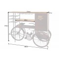 Dizajnov&yacute; industri&aacute;lny barov&yacute; pult Tricycle z mangov&eacute;ho dreva s kovovou kon&scaron;trukciou v tvare bicykla 190cm