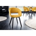 Dizajnová čalúnená jedálenská stolička Lena v škandinávskom štýle žltej farby