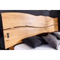 Masívna dizajnová manželská posteľ Sheesham z palisandrového dreva naturálnej hnedej farby 180x200cm