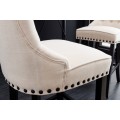 Elegantná barová stolička Modern Barock so svetlým béžovým poťahom a dizajnovým prešívaním 74cm