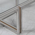 Dizajnový chrómový konferenčný stolík Anesi štvorcového tvaru so sklenenou doskou 100cm