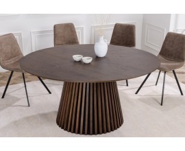 Moderný jedálenský stôl Davidson z dreva okrúhly tmavohnedý dub 120cm