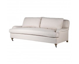 Luxusná trojsedačka Belgian v off white bielom prevedení s nožičkami na kolieskach