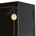 Vintage skriňa Kolorida z masívneho dreva čiernej farby so štyrmi poličkami a dvierkami 187cm