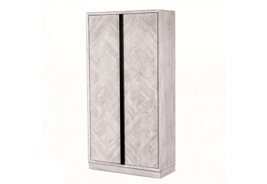 Masívna dizajnová skriňa Remeddy v sivom prevedení s vnútornými poličkami a dvomi dverami 192cm