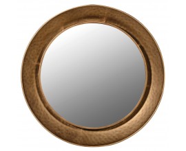 Dizajnové nástenné zrkadlo Melios s okrúhlym zlatým rámom z kovu 88cm