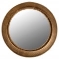 Dizajnové okrúhle nástenné zrkadlo Melios so zlatým kovovým rámom