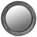 Dizajnové okrúhle závesné zrkadlo Rovenna sivej farby s vintage patinou