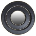 Okrúhle čierne zrkadlo s zlatým lemom, Lemiem 70cm