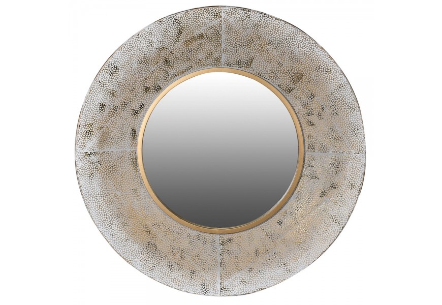 Štýlové zrkadlo Meriss v industriálnom štýle v zlatom prevedení