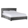 Štýlová manželská posteľ Bali s koženým poťahom v sivej farbe