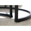 Dizajnový set dvoch industriálnych konferenčných stolíkov v čiernom prevedení Nadja z kovu, dreva a skla 