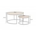 Dizajnový set dvoch okrúhlych konferenčných stolíkov Nadja z dreva a kovu hnedo-čiernej farby