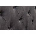 Chesterfield manželsk&aacute; posteľ Gambino s tmavosiv&yacute;m čal&uacute;nen&iacute;m z mikrovl&aacute;kna 180x200cm
