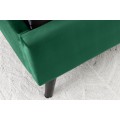 Retro manželsk&aacute; posteľ Alva so smaragdovozelen&yacute;m zamatov&yacute;m poťahom a čiernymi nožičkami 160x200cm