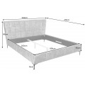 Dizajnová manželská posteľ Velouria so zamatovým čalúnením v štýle Chesterfield tmavosivá 180 cm