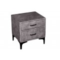 Dizajnový nočný stolík Velouria v tmavosivej farbe so zamatovým čalúnením 50 cm