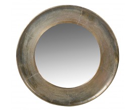 Štýlové vintage mosadzné okrúhle zrkadlo Atea 88 cm