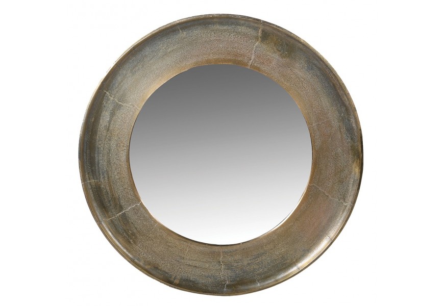 Vintage mosadzné okrúhle nástenné zrkadlo Atea