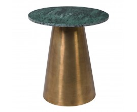 Štýlový okrúhly konferenčný pyramídový stôl Orys so zelenou mramorovou doskou 52 cm 