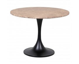 Medovo-pieskový okrúhly konferenčný stôl z mramoru Dial 60cm