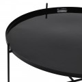 Dizajnový okrúhly konferenčný stolík Eedie z kovu v čiernej farbe 103cm