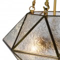 Art deco z&aacute;vesn&aacute; lampa Erin geometrick&yacute;ch tvarov so zlatou kovovou kon&scaron;trukciou 65cm