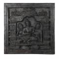 Štýlový nástenný obraz štvorcového tvaru z cementu s reliéfom boha Vishnu