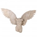 Štýlová viintage socha Angel wings v prírodnej farbe z polyresinu