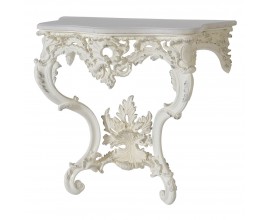 Barokový konzolový stolík s vintage nádychom Selin v bielej farbe 82 cm 
