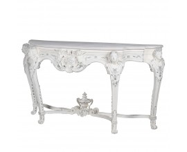 Luxusný barokový konzolový stolík Selin s vintage nádychom v bielej farbe 94 cm 
