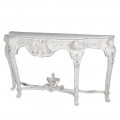 Luxusný barokový konzolový stolík Selin v bielej farbe s vintage nádychom