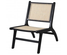 Čierna štýlová ratanová stolička v minimalistickom čínskom štýle Eyson