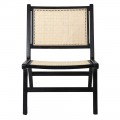 Čierna ratanová stolička v minimalistickom čínskom štýle Eyson