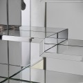 Zrkadlová vitrína Shine v striebornej farbe s poličkami a skrinkami bez nožičiek 277cm