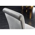 Dizajnová jedálenská stolička Modern Barock so zlatými kovovými nohami a strieborným poťahom 104cm