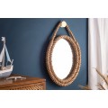 Koloniálne závesné zrkadlo Marinero s rámom z povrazu okrúhle 62 cm