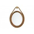 Koloniálne závesné zrkadlo Marinero s rámom z povrazu okrúhle 62 cm