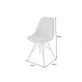 Dizajnová moderná stolička Scandinavia s menčestrovým sivým čalúnením