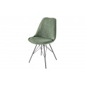 Moderná dizajnová stolička Scandinavia s menčestrovým šalviovým čalúnením