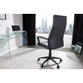 Moderné otočné kancelárske kreslo Lazio z eko kože na kolieskach s čierne 127cm