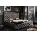 Luxusná čalúnená posteľ Kreon s Chesterfield prešívaním sivá