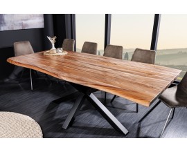 Jedálenský stôl zo sheeshamového masívneho dreva s podstavcom v tvare hviezdy 200 cm