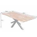 Industriálny jedálenský stôl Steele Craft zo sheeshamového dreva s nožičkami v tvare hviezdy 200 cm