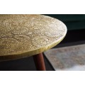 Luxusný orientálny príručný stolík Alcasar okrúhly s ručným kovaním starozlatý 50cm