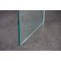 Moderný sklenený konzolový stolík Ghost so zaoblenými hranami a spodnou policou, transparentný  100 cm