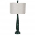 Luxusná tmavozelená mramorová nočná stolová lampa Marquina s tienidlom v oblačnej sivej farbe 80 cm