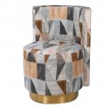 Moderné okrúhle kreslo Hollywood v art-deco prevedení so vzorovaným čalúnením